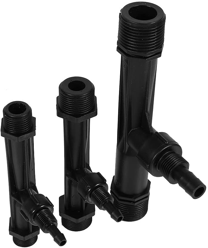 woobles Fertilizer Injector Tube, Irrigation Venturi Fertilizer Injector 1/2" 3/4” 1” Inch Agriculture Garden Fertilizer Mixer Injector Agriculture Tool Plastic Black(3/4inch) - Image 3